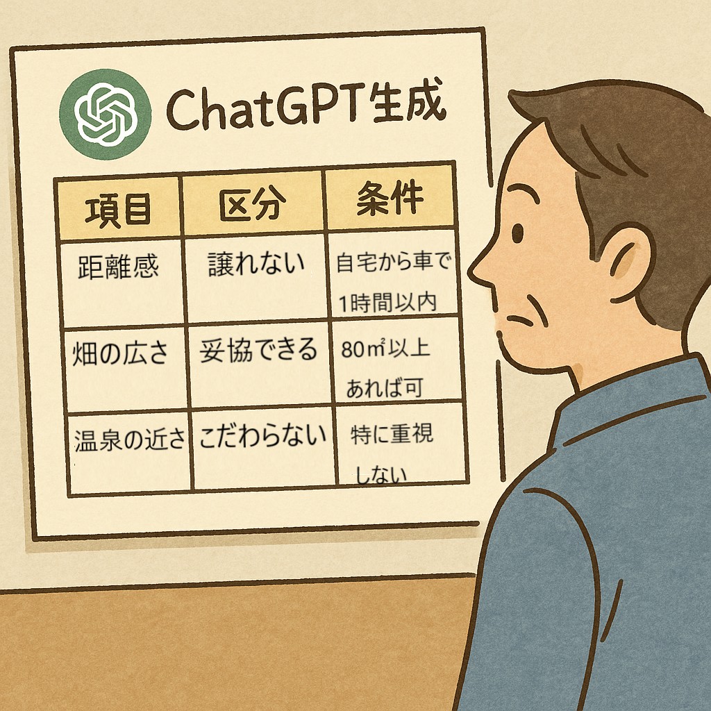 ChatGPT診断によって生成された筆者のチェックリスト例(表形式)
