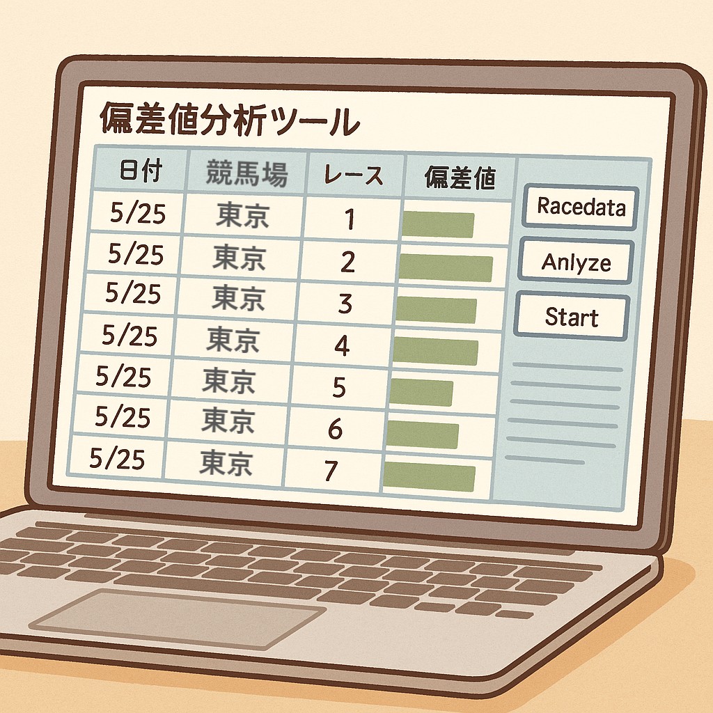 「偏差値分析ツールって、どんな画面？」を伝えるための架空のUIイメージ（Excelベース）
