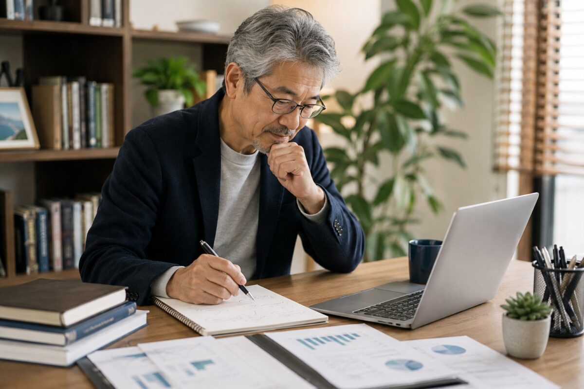 シニアが持つ経験をAIで価値へ変える検討をする様子